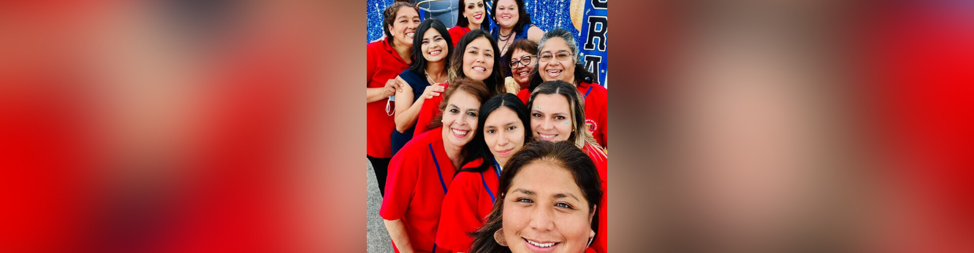 group of staff smiling